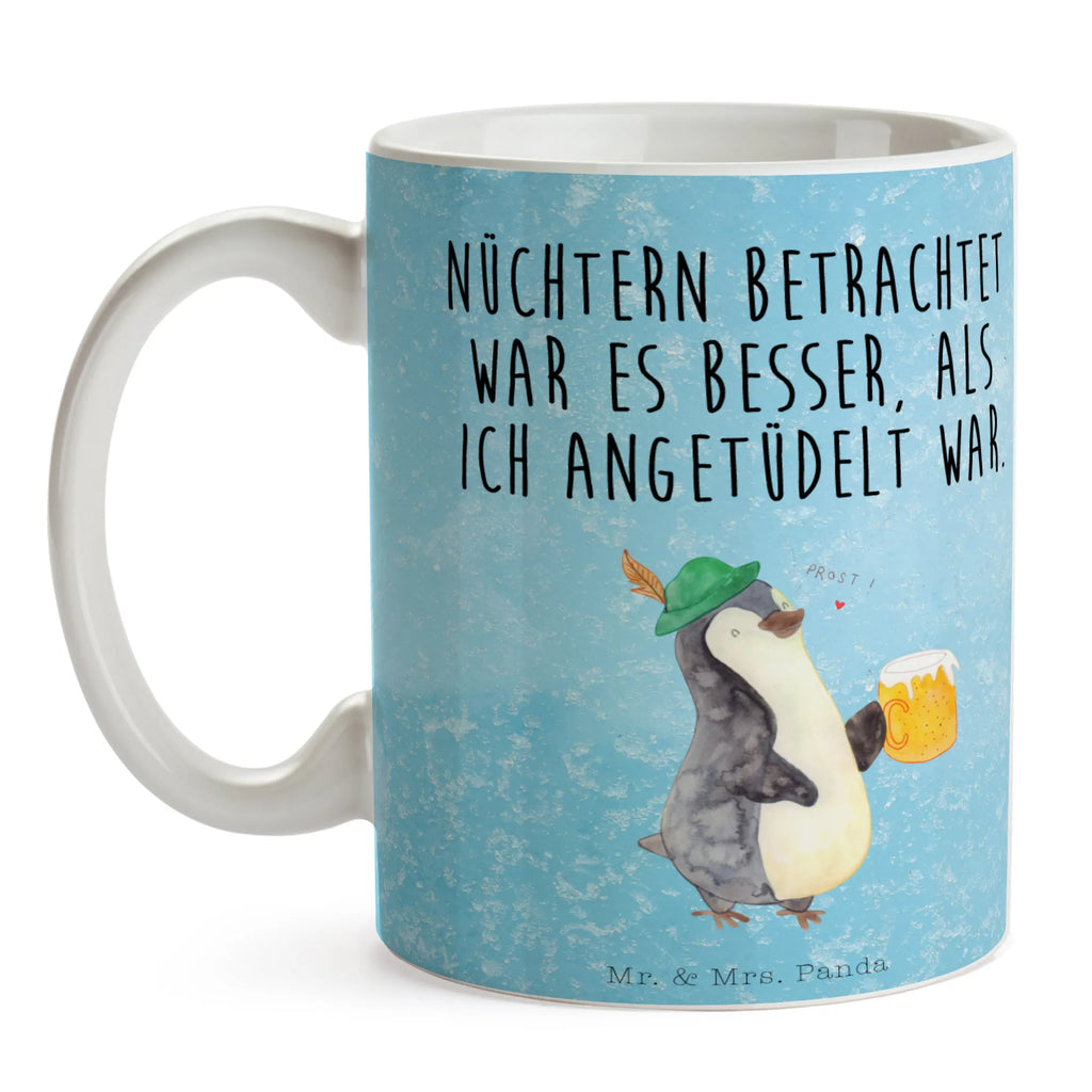 Tasse Pinguin Bier Geschenktasse, Tasse, Kaffeetasse, Keramiktasse, Bürotasse, Tasse mit Zitaten, Tasse mit Motiven, Porzellantasse, Teetasse, Pinguin, Oktoberfest, Bier, Pinguine
