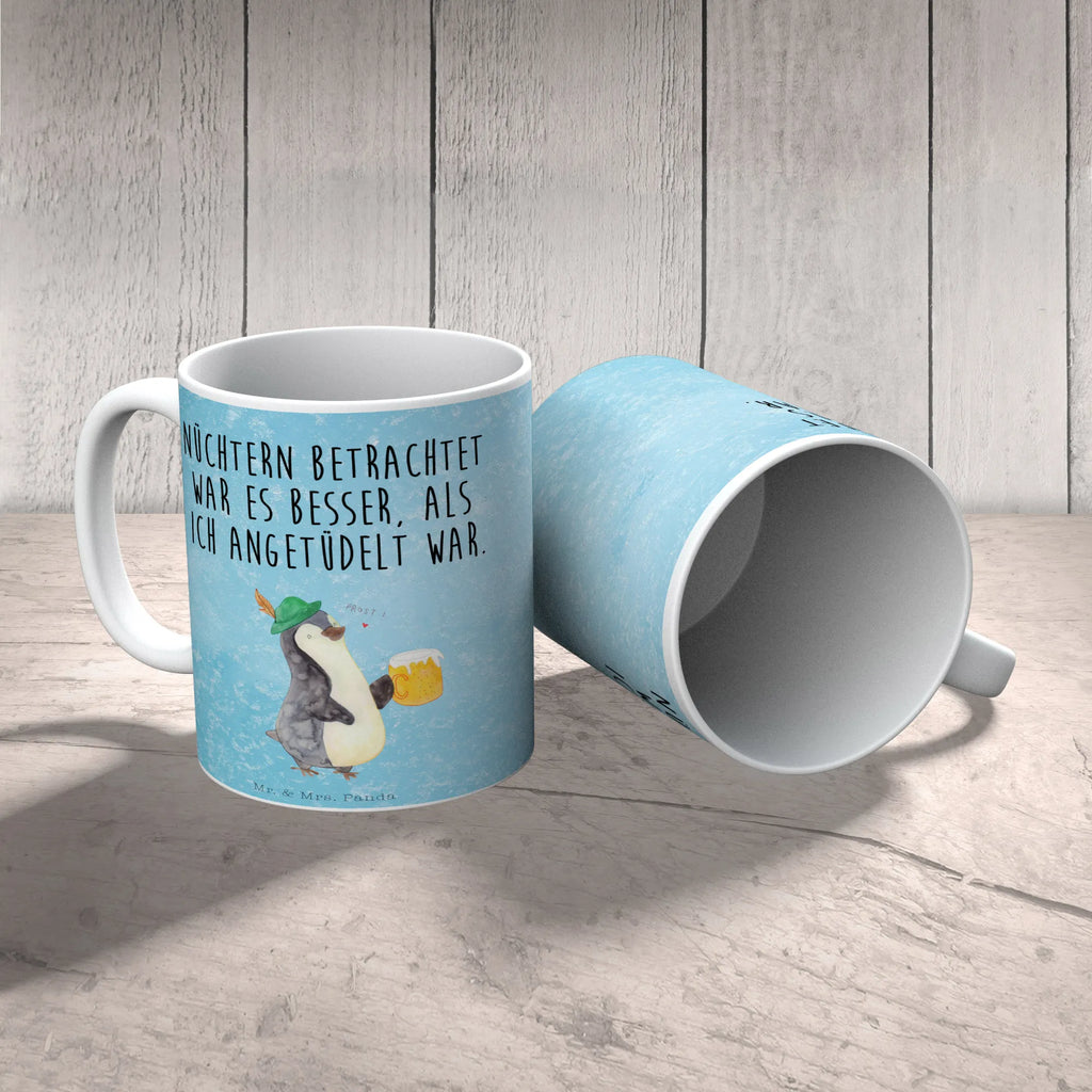 Tasse Pinguin Bier Geschenktasse, Tasse, Kaffeetasse, Keramiktasse, Bürotasse, Tasse mit Zitaten, Tasse mit Motiven, Porzellantasse, Teetasse, Pinguin, Oktoberfest, Bier, Pinguine