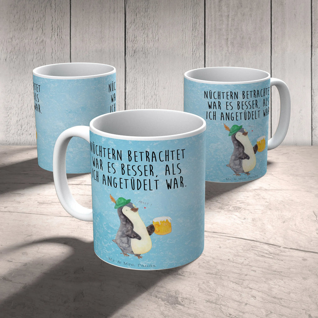 Tasse Pinguin Bier Geschenktasse, Tasse, Kaffeetasse, Keramiktasse, Bürotasse, Tasse mit Zitaten, Tasse mit Motiven, Porzellantasse, Teetasse, Pinguin, Oktoberfest, Bier, Pinguine