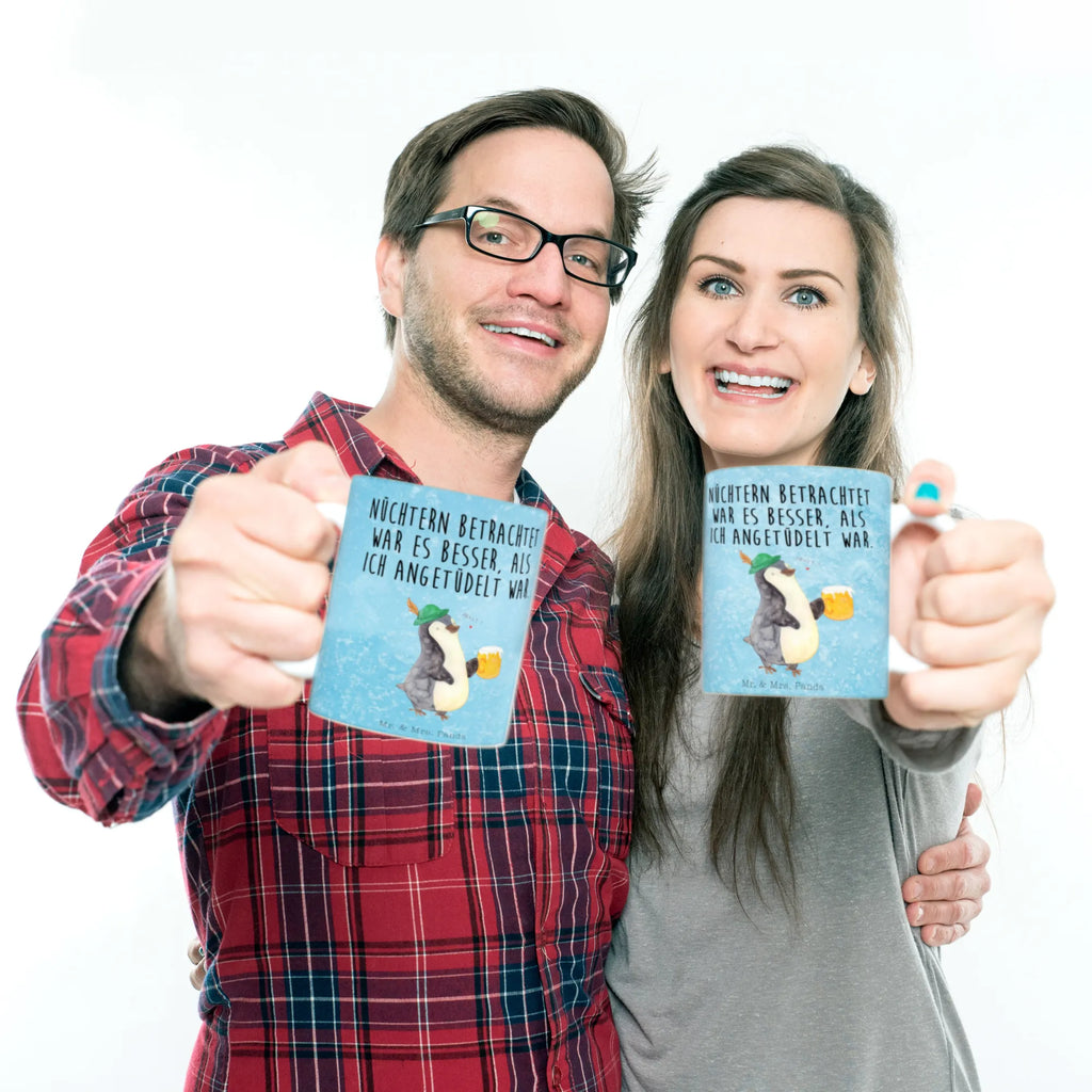 Tasse Pinguin Bier Geschenktasse, Tasse, Kaffeetasse, Keramiktasse, Bürotasse, Tasse mit Zitaten, Tasse mit Motiven, Porzellantasse, Teetasse, Pinguin, Oktoberfest, Bier, Pinguine