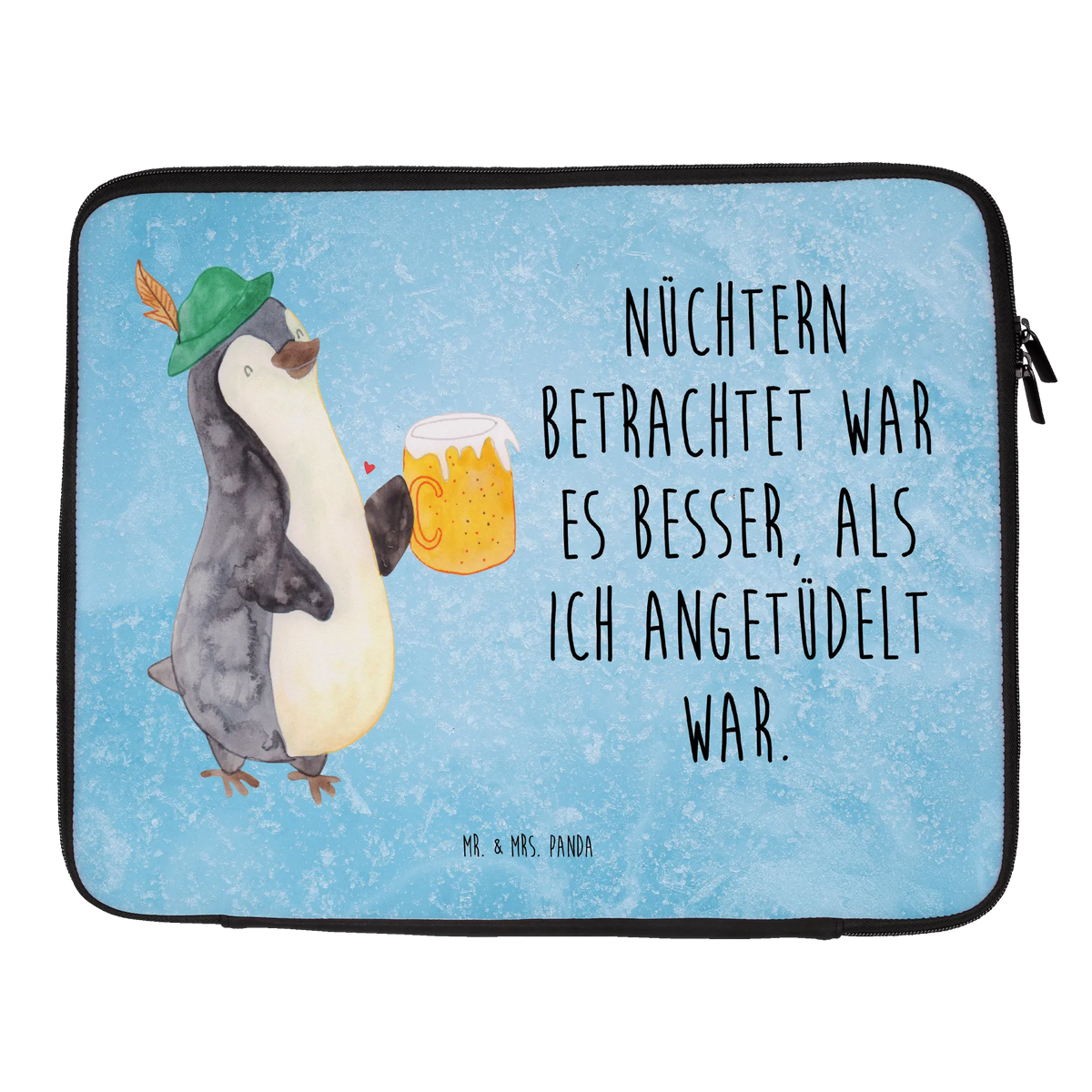 Notebook Tasche Pinguin Bier