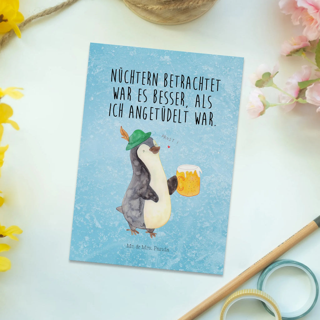Postkarte Pinguin Bier einzelkarte, Postkarten, Postkarte, bildkarte, Designkarte, spruchkarte, Fotokarte, Kunstkarten, Ansichtskarte, kunstkarte, Motivkarte, Ansichtskarten, Grußkarte, Pinguin, Pinguine, Oktoberfest, Bier