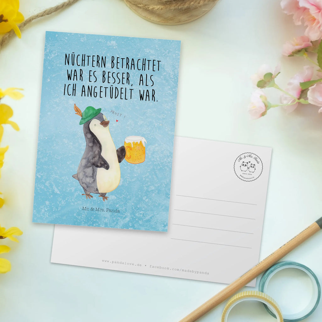 Postkarte Pinguin Bier einzelkarte, Postkarten, Postkarte, bildkarte, Designkarte, spruchkarte, Fotokarte, Kunstkarten, Ansichtskarte, kunstkarte, Motivkarte, Ansichtskarten, Grußkarte, Pinguin, Pinguine, Oktoberfest, Bier