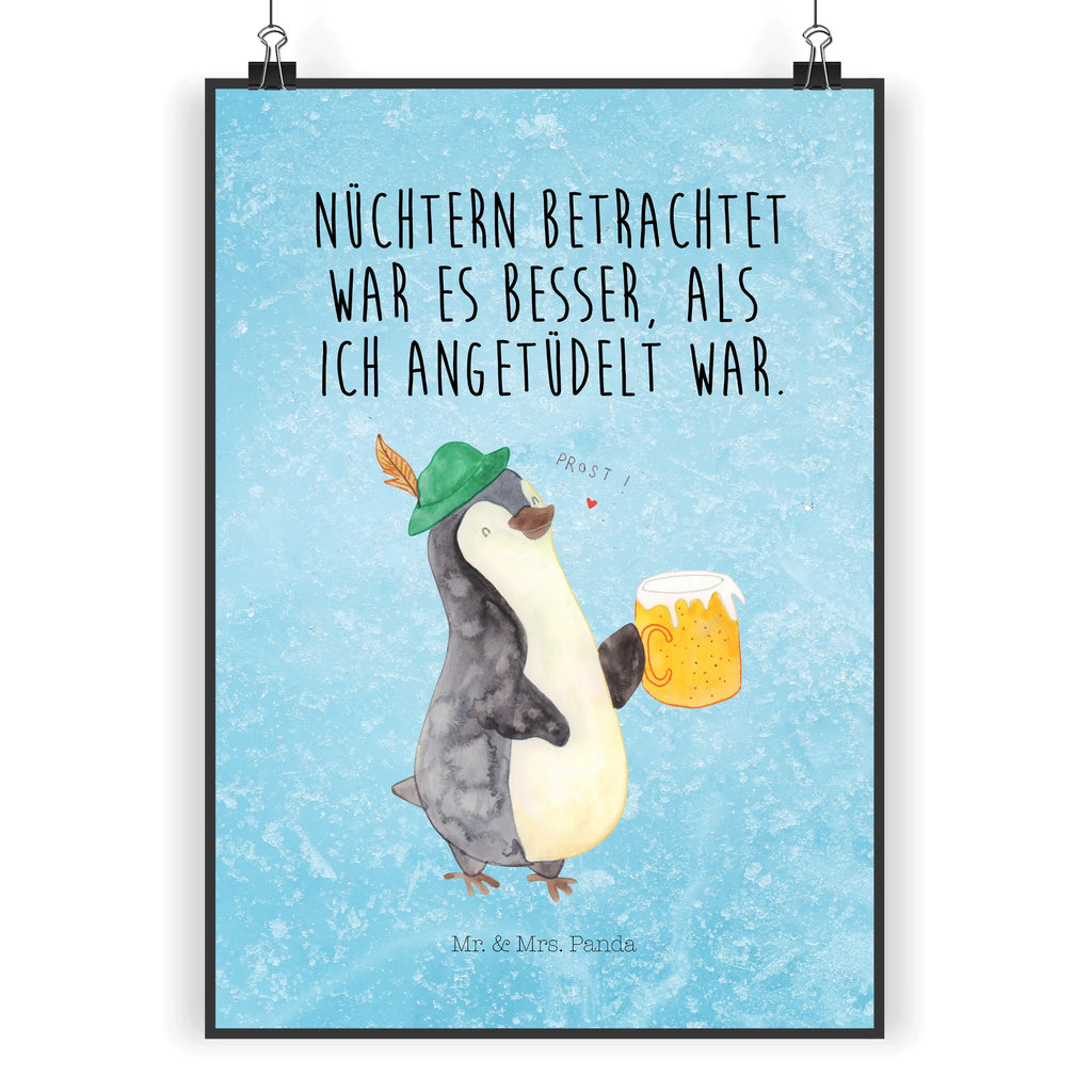 Poster Pinguin Bier Bild, Küchenposter, Großes Poster, Kinderzimmer Poster, Kunstdruck, Bild für Wand, Poster, Kinderposter, Schlafzimmer Poster, Deko Bild, Wandbild, Plakat, Wandposter, Designposter, Handgemaltes Poster, Posterdruck, Wanddekoration, Raumdekoration, Wanddeko Bild, Mr. & Mrs. Panda Poster, Poster Sprüche, Pinguin, Pinguine, Bier, Oktoberfest
