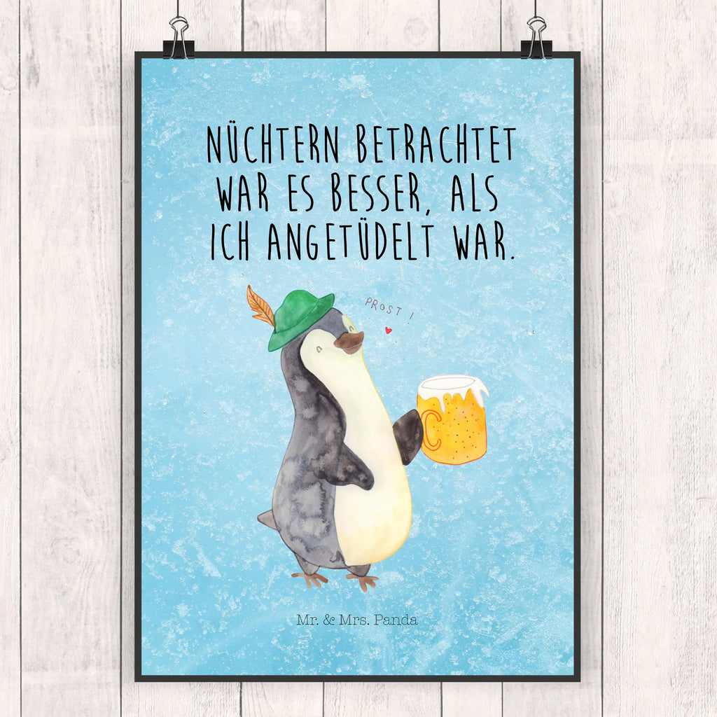 Poster Pinguin Bier Bild, Küchenposter, Großes Poster, Kinderzimmer Poster, Kunstdruck, Bild für Wand, Poster, Kinderposter, Schlafzimmer Poster, Deko Bild, Wandbild, Plakat, Wandposter, Designposter, Handgemaltes Poster, Posterdruck, Wanddekoration, Raumdekoration, Wanddeko Bild, Mr. & Mrs. Panda Poster, Poster Sprüche, Pinguin, Pinguine, Bier, Oktoberfest