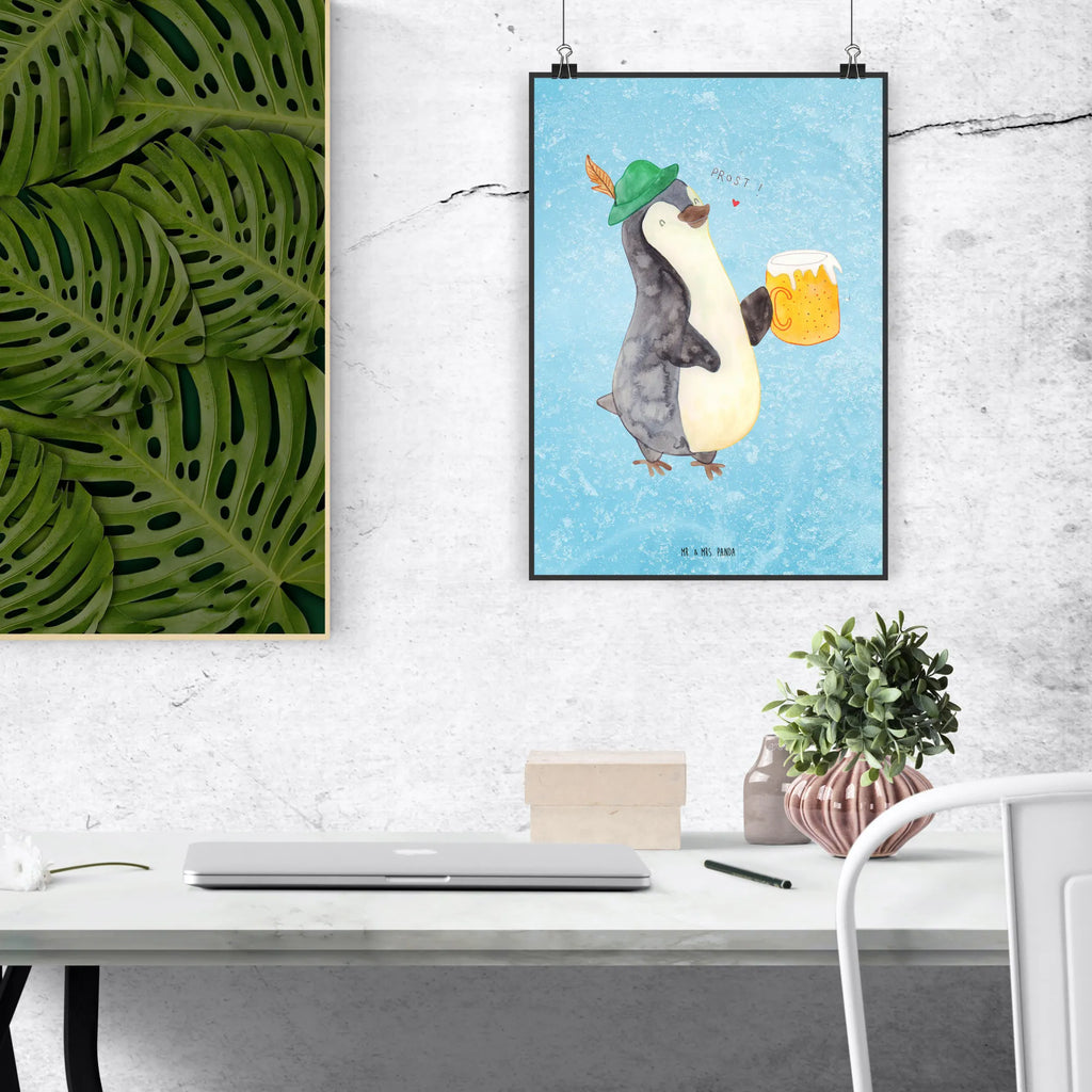 Poster Pinguin Bier Bild, Küchenposter, Großes Poster, Kinderzimmer Poster, Kunstdruck, Bild für Wand, Poster, Kinderposter, Schlafzimmer Poster, Deko Bild, Wandbild, Plakat, Wandposter, Designposter, Handgemaltes Poster, Posterdruck, Wanddekoration, Raumdekoration, Wanddeko Bild, Mr. & Mrs. Panda Poster, Poster Sprüche, Pinguin, Pinguine, Bier, Oktoberfest