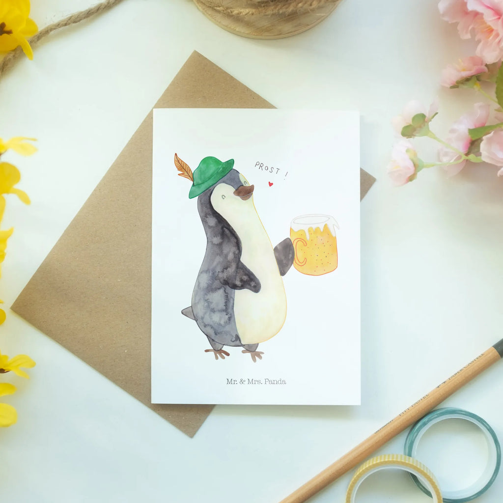 Grußkarte Pinguin Bier Karte, Einladungskarte, Grußkarte, Hochzeitskarte, Glückwunschkarte, Klappkarte, Geburtstagskarte, Ansichtskarten, Pinguin, Bier, Pinguine, Oktoberfest