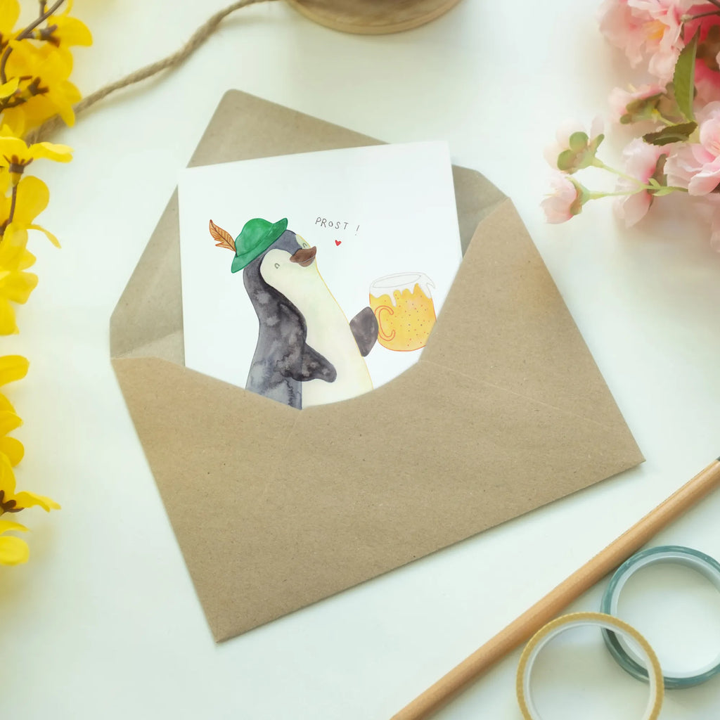 Grußkarte Pinguin Bier Karte, Einladungskarte, Grußkarte, Hochzeitskarte, Glückwunschkarte, Klappkarte, Geburtstagskarte, Ansichtskarten, Pinguin, Bier, Pinguine, Oktoberfest