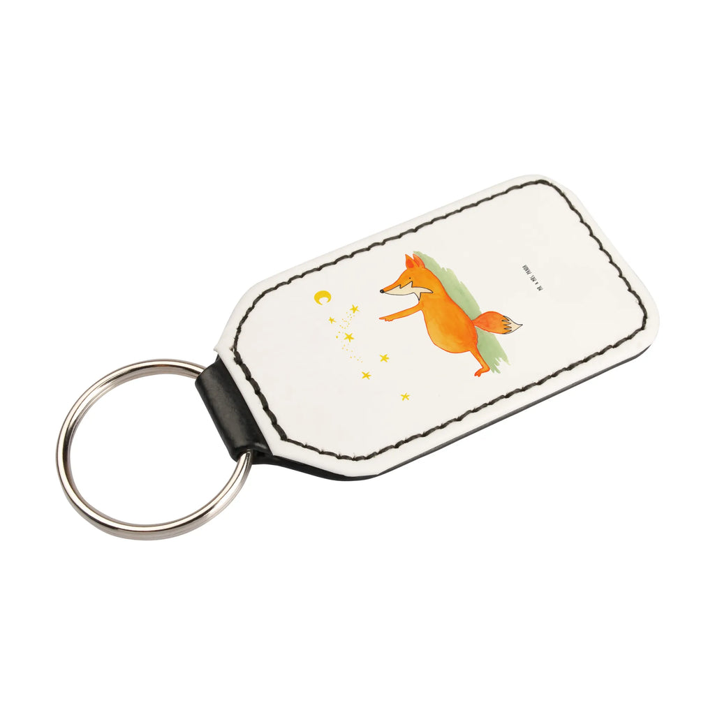 Rectangular key ring Fox Stars bag pendant, pendant, key ring, lucky charm, keychain, fox, foxes, forest wildlife, clever as a fox, animal lover, Fox, words of consolation, Saying beautiful, Saying positive, Always Look on the Bright Side of Life, Romance