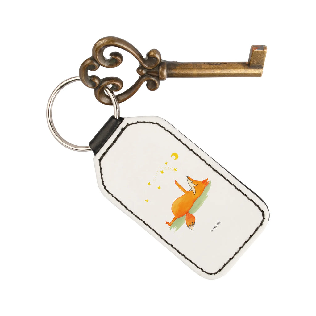 Rectangular key ring Fox Stars bag pendant, pendant, key ring, lucky charm, keychain, fox, foxes, forest wildlife, clever as a fox, animal lover, Fox, words of consolation, Saying beautiful, Saying positive, Always Look on the Bright Side of Life, Romance