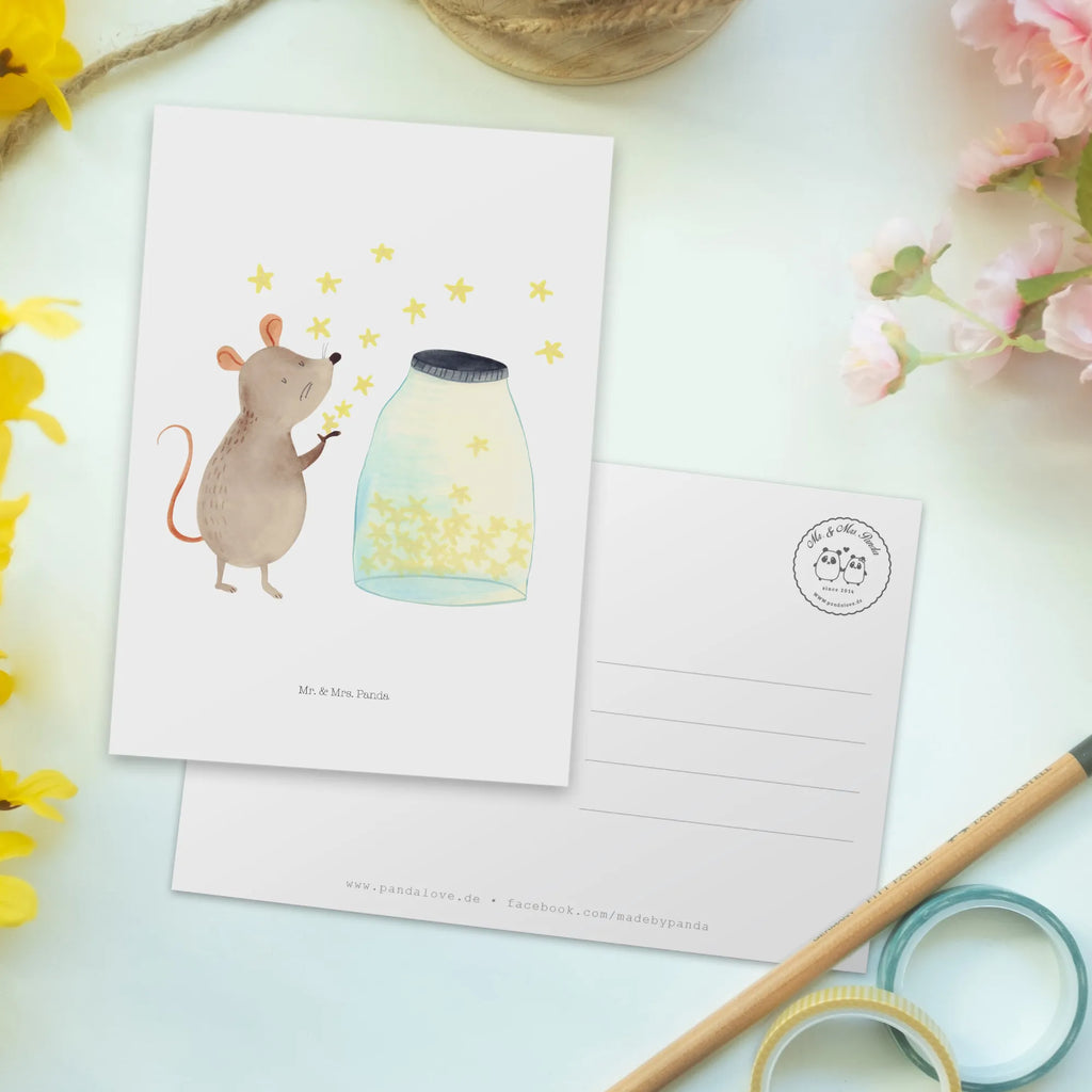 Postkarte Maus Sterne Ansichtskarten, Designkarte, bildkarte, Motivkarte, Postkarte, Kunstkarten, spruchkarte, kunstkarte, Postkarten, Fotokarte, einzelkarte, Ansichtskarte, Grußkarte, Tiere, Tiermotive, Lustige Sprüche, Gute Laune, Träume, Geburt, Taufgeschenk, Erstes Kind, Kindergeburtstag, Sterne, Schwangerschaft, Geburtstag, Maus, Taufe, Hoffnung, Kind, Wunsch