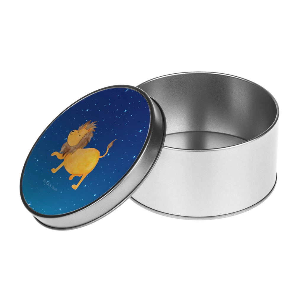 Round tin Star sign Lion cookie tin, tin, storage, tin can, storage tin, gift box, constellations, birthdays, astrology, zodiac, date of birth, month of birth, birthday july, gift july, gift august, lion zodiac sign, lion gift, birthday august, king of animals