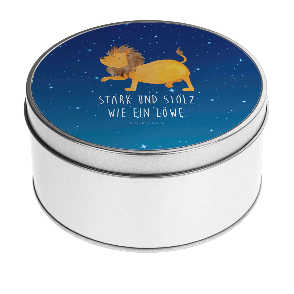 Round tin Star sign Lion cookie tin, tin, storage, tin can, storage tin, gift box, constellations, birthdays, astrology, zodiac, date of birth, month of birth, birthday july, gift july, gift august, lion zodiac sign, lion gift, birthday august, king of animals