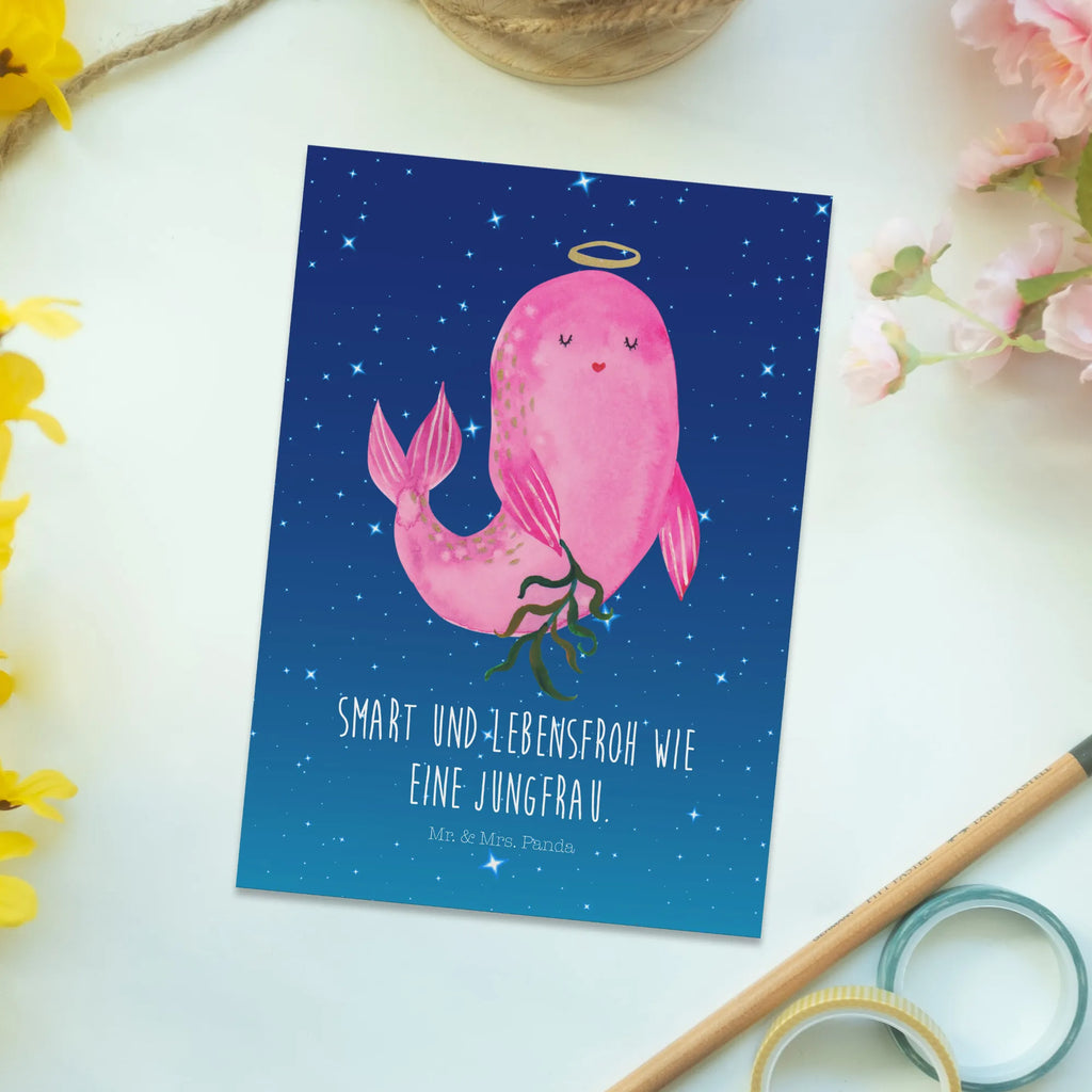 Postcard Star sign Virgo Grußkarte, Karte, Ansichtskarte, Dankeskarte, Ansichtskarten, Einladung, Geburtstagskarte, Geschenkkarte, Einladungskarten Geburtstag, Einladungskarte, Postkarte, Einladung Geburtstag, Tierkreiszeichen, Sternzeichen, Horoskop, Astrologie, Aszendent, Geschenk, Jungfrau Sternzeichen, Jungfer, Geschenk August, Geburtstag September, Meerjungfrau, Geschenk September, Jungfrau, Geburtstag August