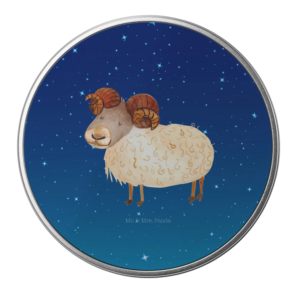Round tin Star sign Aries gift box, cookie tin, storage, storage tin, tin, tin can, constellations, birthdays, astrology, zodiac, date of birth, month of birth, March gift, ram, Aries star sign, April birthday, March birthday, April gift, Aries gift