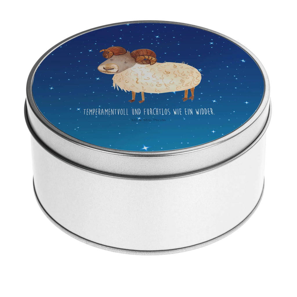 Round tin Star sign Aries gift box, cookie tin, storage, storage tin, tin, tin can, constellations, birthdays, astrology, zodiac, date of birth, month of birth, March gift, ram, Aries star sign, April birthday, March birthday, April gift, Aries gift