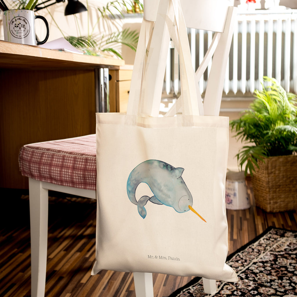 Tote bag Narwhal Beutel, Tragetasche, Einkaufstasche, Jutetasche, Beuteltasche, Schultertasche, Tasche, Shopper, Strandtasche, Jutebeutel, Laptoptasche, Badetasche, Stofftasche, Umhängetasche, Stoffbeutel, Einkaufstüte, Meerestiere, Meer, Urlaub, Kinderzimmer, Narwal, Wal, aufräumen, Junggesellin, Hausfrau, Putzen