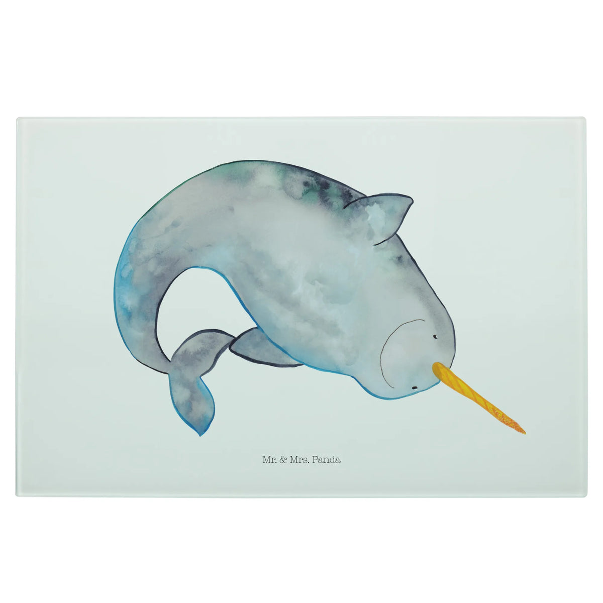 Glass chopping board Narwhal