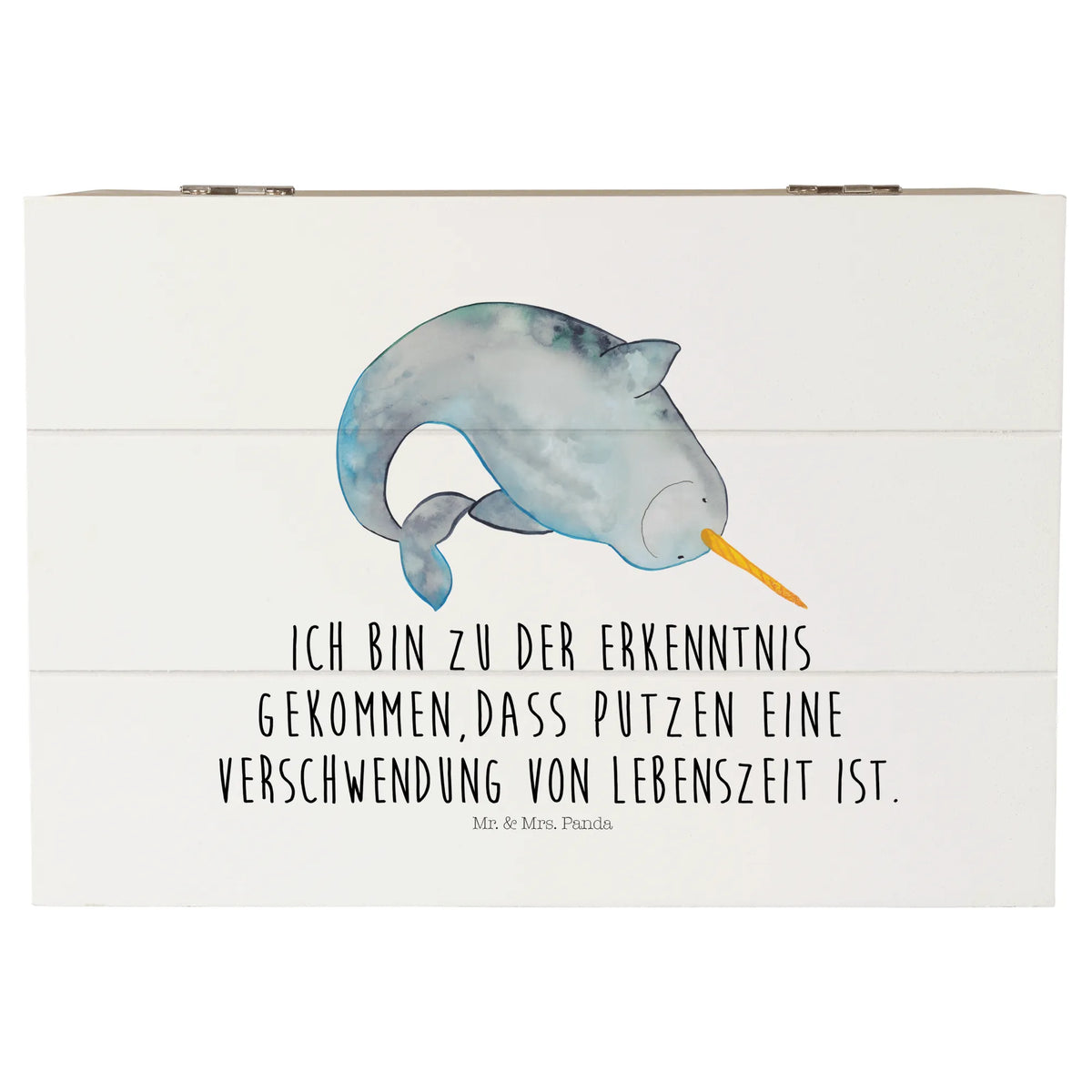 Wooden chest Narwhal