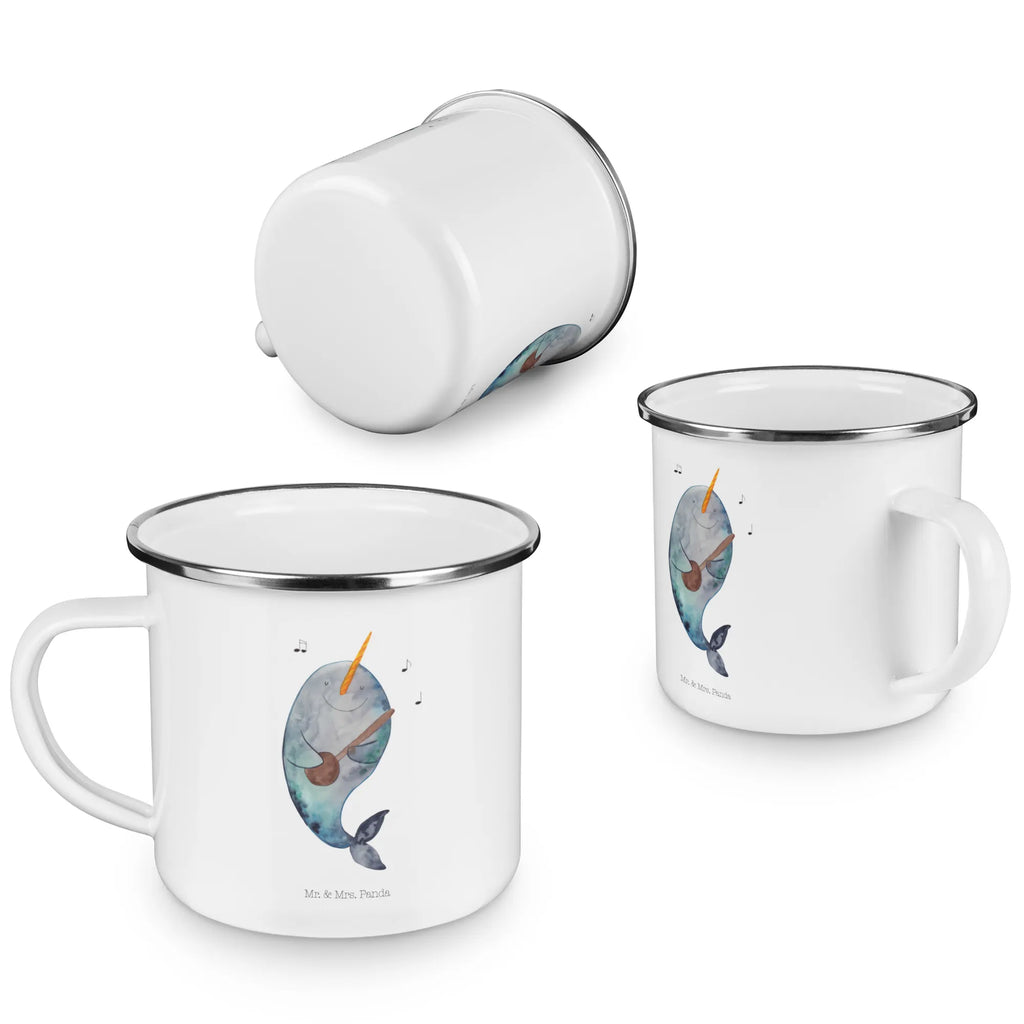 Kempingowy kubek emaliowany narwal Gitara Campingtasse, blechbecher, Teebecher, Tasse Emaille, Emaille Tasse, Campingbecher, Teetasse, wanderbecher, Reisebecher, Kaffeetasse, wandertasse, Pott, Tasse, becher emaille, Metalltasse, reisetasse, Becher, Emailletasse, Emaille Becher, Trinkbecher, emaillebecher, metallbecher, Blechtasse, Kaffeebecher, Meerestiere, Urlaub, Meer, Problemlösung, Wal, Narwal, Tanzen, Gitarre, Frust, Probleme, Gespräche