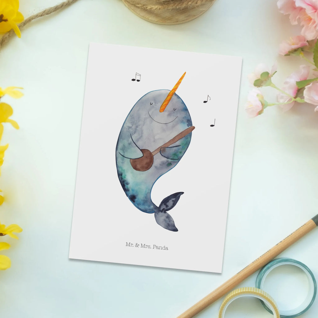 Pocztówka narwal Gitara Postkarten, spruchkarte, Designkarte, Ansichtskarten, Kunstkarten, Motivkarte, einzelkarte, Fotokarte, kunstkarte, Ansichtskarte, Postkarte, Grußkarte, bildkarte, Meerestiere, Urlaub, Meer, Narwal, Problemlösung, Tanzen, Wal, Frust, Gespräche, Probleme, Gitarre