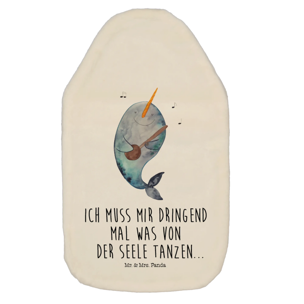 Wärmflasche Narwal Gitarre Wärmflaschenbezug, Bettflasche, Wärmflasche mit Bezug, Wärmekissen, Kleine Wärmflasche, Körnerkissen, Wärmflasche, Kinderwärmflasche, Meerestiere, Meer, Urlaub, Probleme, Gespräche, Problemlösung, Narwal, Gitarre, Tanzen, Frust, Wal