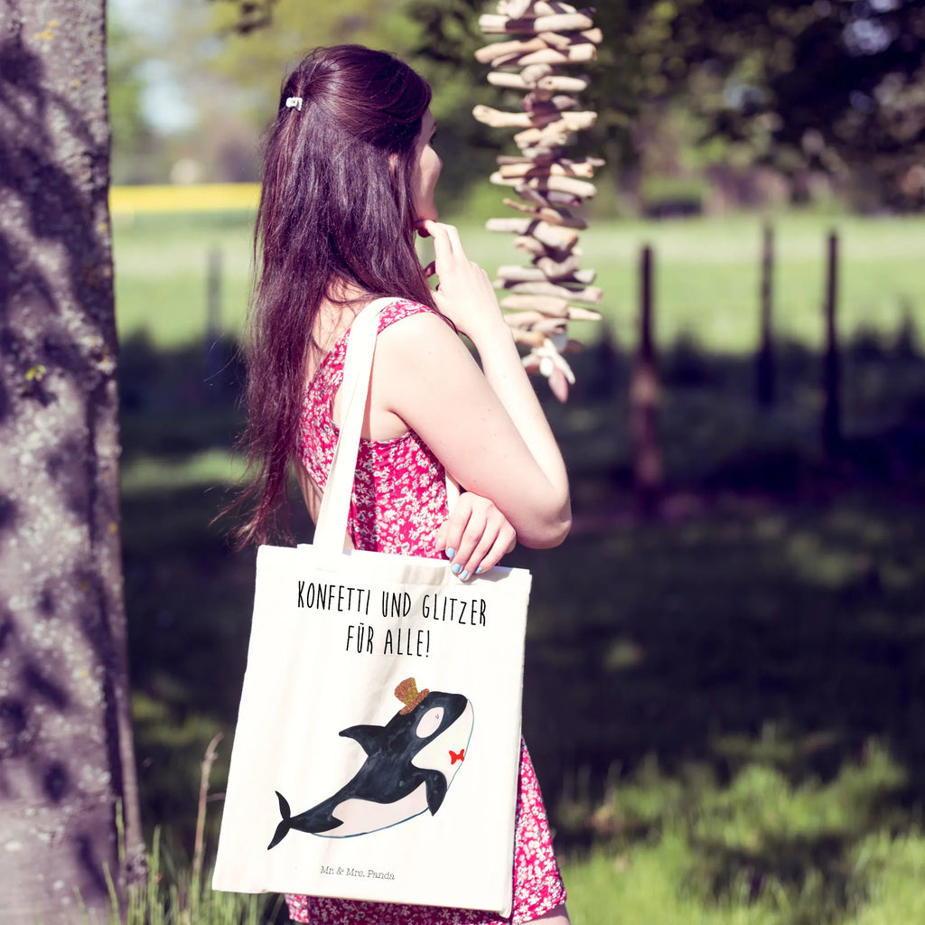 Tote bag orca cylinder Beutel, Jutebeutel, Shopper, Umhängetasche, Laptoptasche, Strandtasche, Stoffbeutel, Schultertasche, Tasche, Badetasche, Jutetasche, Einkaufstüte, Beuteltasche, Einkaufstasche, Tragetasche, Stofftasche, Meerestiere, Meer, Urlaub, Konfetti, Glitzer, Geburtstag, Glückwunsch, Fest, Feier, Narwal, Glitter, Orca, Fete