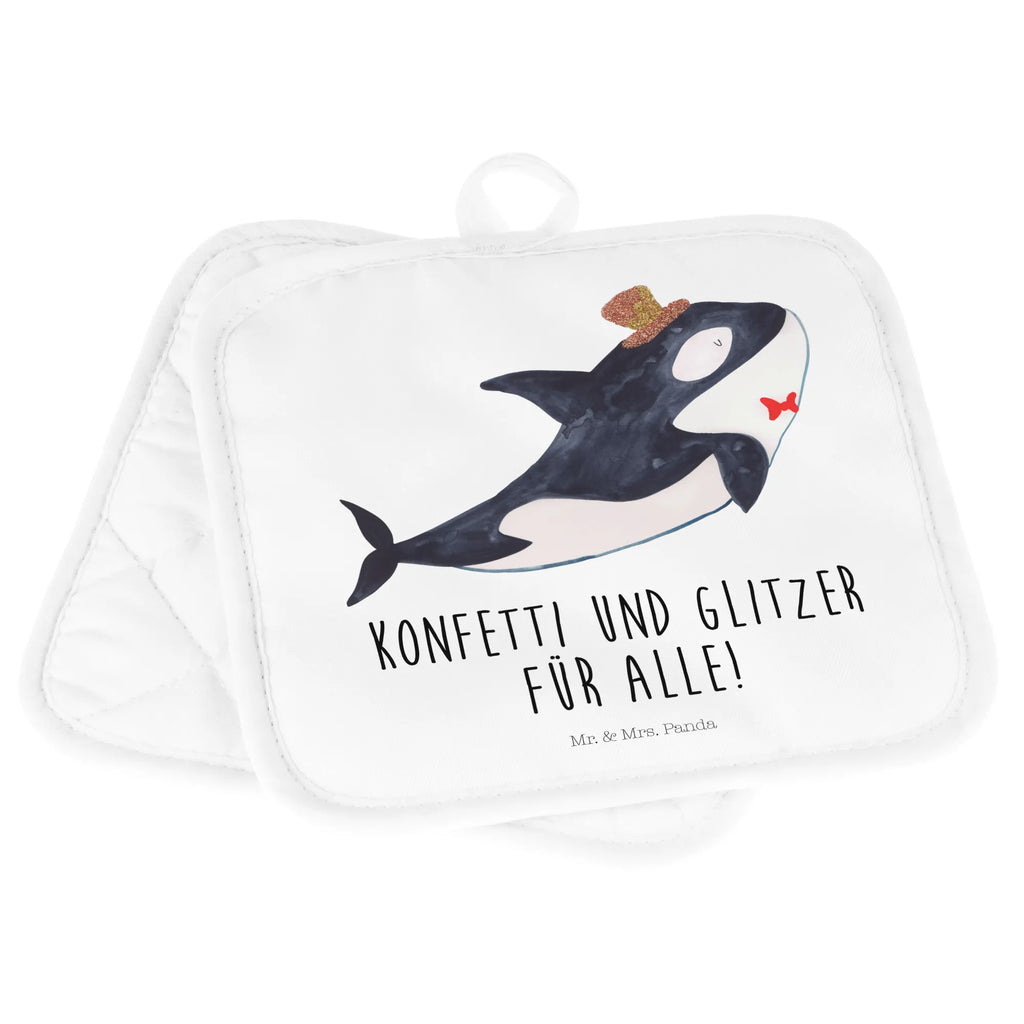 2er Set Topflappen  Orca Zylinder Topflappen 2er Set, Topfuntersetzer, Topflappen, topfhalter, Topfhandschuhe, 2er Set Topflappen, Topflappen Set, Topflappenset, Meerestiere, Urlaub, Meer, Geburtstag, Glückwunsch, Narwal, Orca, Fest, Glitzer, Glitter, Feier, Konfetti, Fete