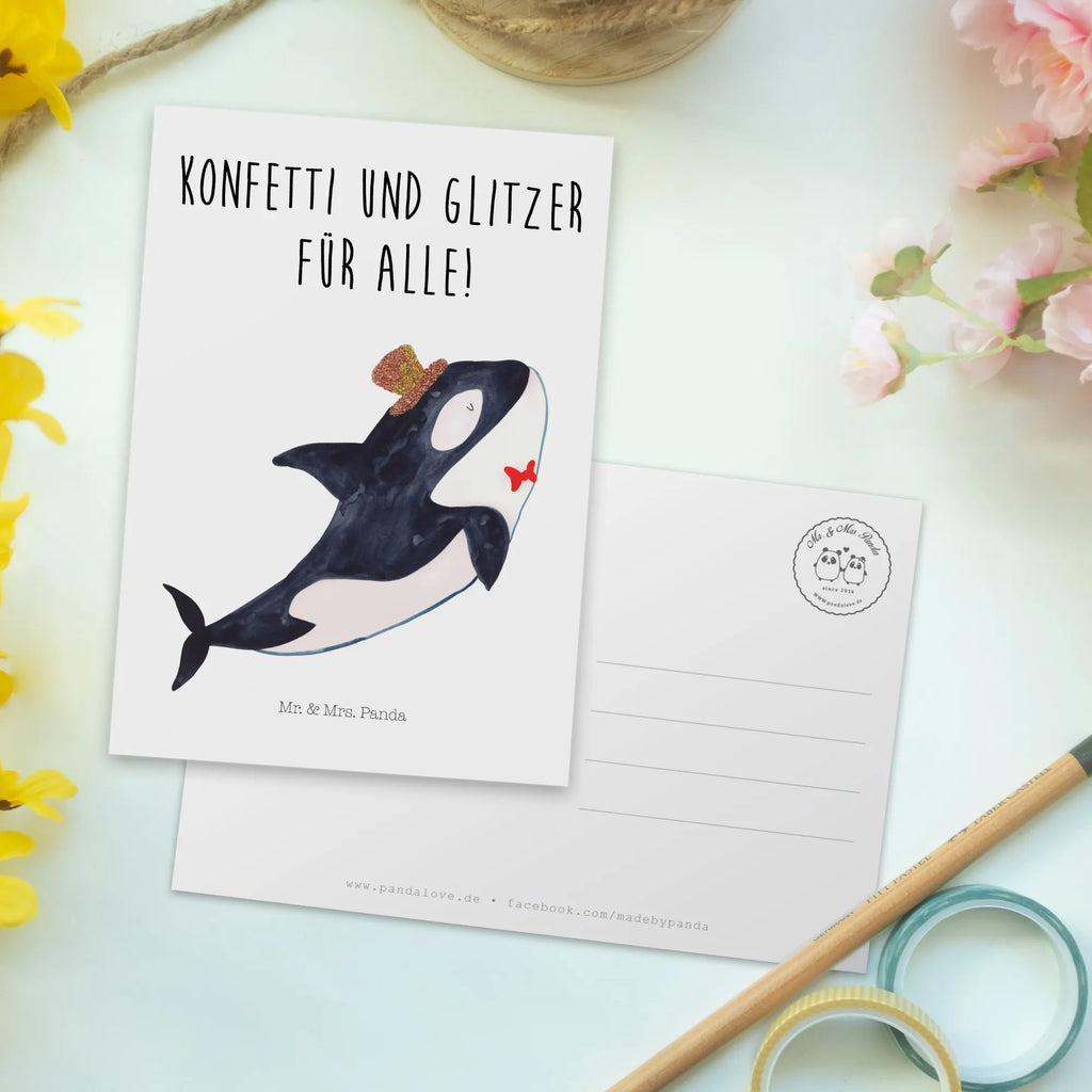 Postcard orca cylinder Einladungskarten Geburtstag, Einladungskarte, Ansichtskarten, Geschenkkarte, Karte, Grußkarte, Dankeskarte, Einladung, Ansichtskarte, Einladung Geburtstag, Postkarte, Geburtstagskarte, Meerestiere, Meer, Urlaub, Glückwunsch, Orca, Glitter, Glitzer, Konfetti, Geburtstag, Fest, Fete, Narwal, Feier