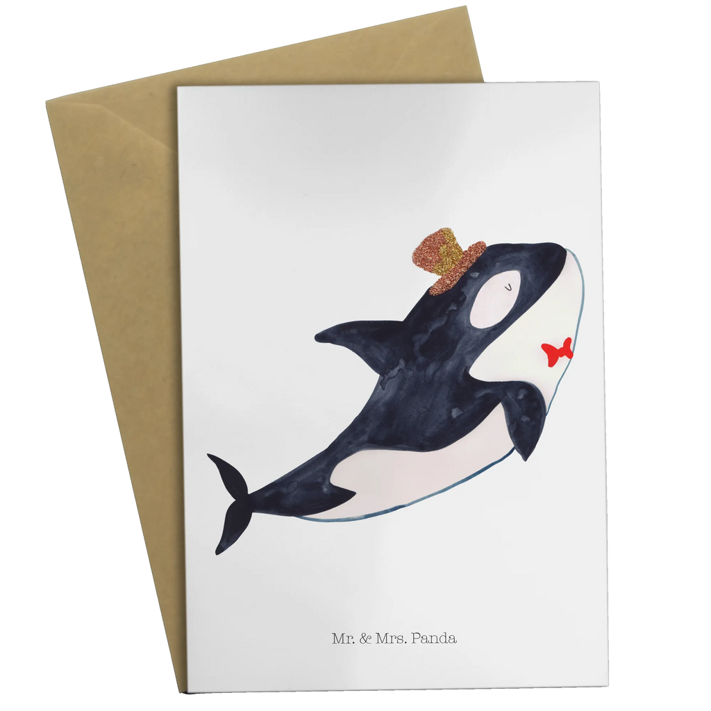 Grußkarte Orca Zylinder Grußkarte, Glückwunschkarte, Klappkarte, Hochzeitskarte, Ansichtskarten, Geburtstagskarte, Einladungskarte, Karte, Meerestiere, Meer, Urlaub, Fete, Glitter, Narwal, Feier, Konfetti, Geburtstag, Orca, Fest, Glitzer, Glückwunsch