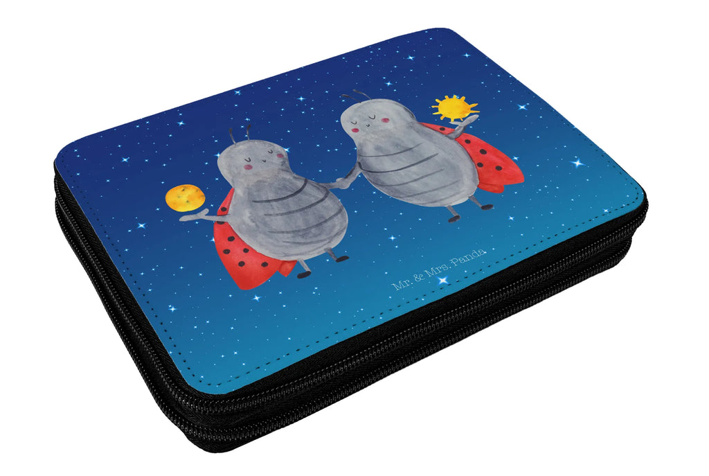 Leather folder Star sign twin pen roll, school, child, pencil case, pupil, enrolment, gift, primary school, motif, pencil bag, constellations, birthdays, astrology, zodiac, date of birth, month of birth, ladybird, gift june, lucky beetle, twin zodiac sign, gift may, birthday may, twin sister, twins, twin brother, twin gift