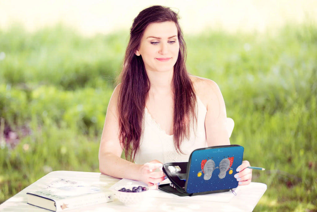Leather folder Star sign twin pen roll, school, child, pencil case, pupil, enrolment, gift, primary school, motif, pencil bag, constellations, birthdays, astrology, zodiac, date of birth, month of birth, ladybird, gift june, lucky beetle, twin zodiac sign, gift may, birthday may, twin sister, twins, twin brother, twin gift