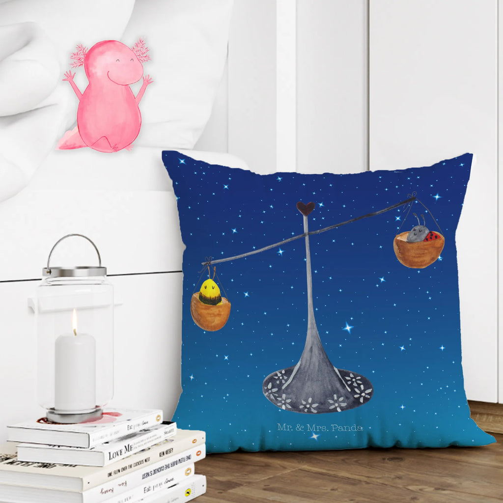 Cushion Star sign Scale pillow case, bedroom, couch, 40x40, bed, fluffy, 40 x 40, soft, pad, Pillow, pillows, settee, cushion, sofa, constellations, birthdays, astrology, zodiac, date of birth, month of birth, balance, birthday September, gift September, gift October, Libra zodiac sign, ladybird, Libra, Libra gift, bumble bee, birthday October, bee