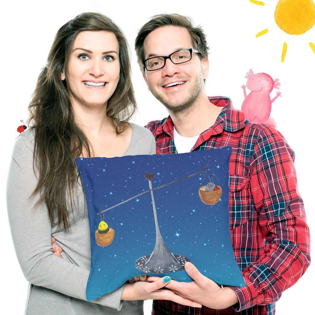 Cushion Star sign Scale pillow case, bedroom, couch, 40x40, bed, fluffy, 40 x 40, soft, pad, Pillow, pillows, settee, cushion, sofa, constellations, birthdays, astrology, zodiac, date of birth, month of birth, balance, birthday September, gift September, gift October, Libra zodiac sign, ladybird, Libra, Libra gift, bumble bee, birthday October, bee