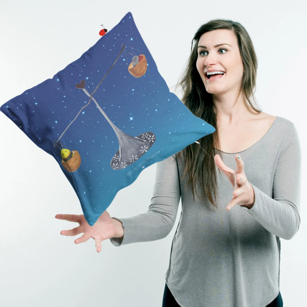 Cushion Star sign Scale pillow case, bedroom, couch, 40x40, bed, fluffy, 40 x 40, soft, pad, Pillow, pillows, settee, cushion, sofa, constellations, birthdays, astrology, zodiac, date of birth, month of birth, balance, birthday September, gift September, gift October, Libra zodiac sign, ladybird, Libra, Libra gift, bumble bee, birthday October, bee
