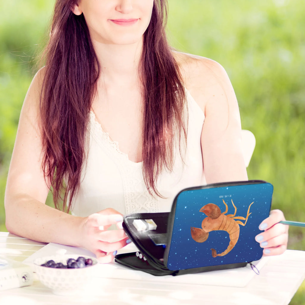 Leather folder Star sign Scorpio pen roll, pupil, motif, pencil case, enrolment, gift, child, primary school, pencil bag, school, constellations, birthdays, astrology, zodiac, date of birth, month of birth, gift october, scorpion star sign, gift november, birthday october, scorpions, scorpion gift, birthday november