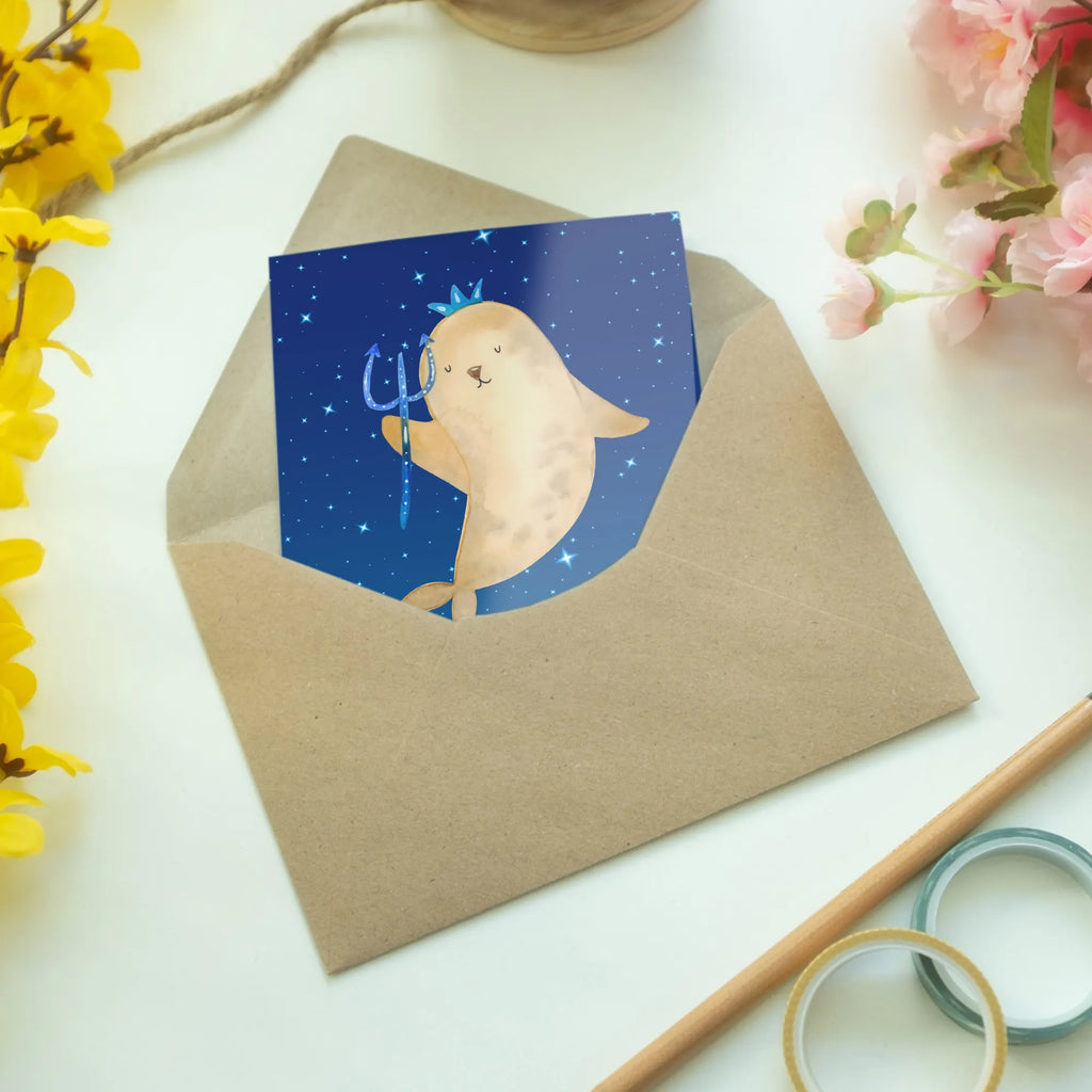 Kartka okolicznościowa znak zodiaku Wodnik Ansichtskarten, Geburtstagskarte, Karte, Einladungskarte, Hochzeitskarte, Glückwunschkarte, Klappkarte, Grußkarte, Tierkreiszeichen, Sternzeichen, Horoskop, Astrologie, Aszendent, Meer Geschenk, Geburtstag Februar, Geschenk Januar, Wassermann Geschenk, Geburtstag Januar, Geschenk Februar, Wassermann Sternzeichen, Nix, Meermann