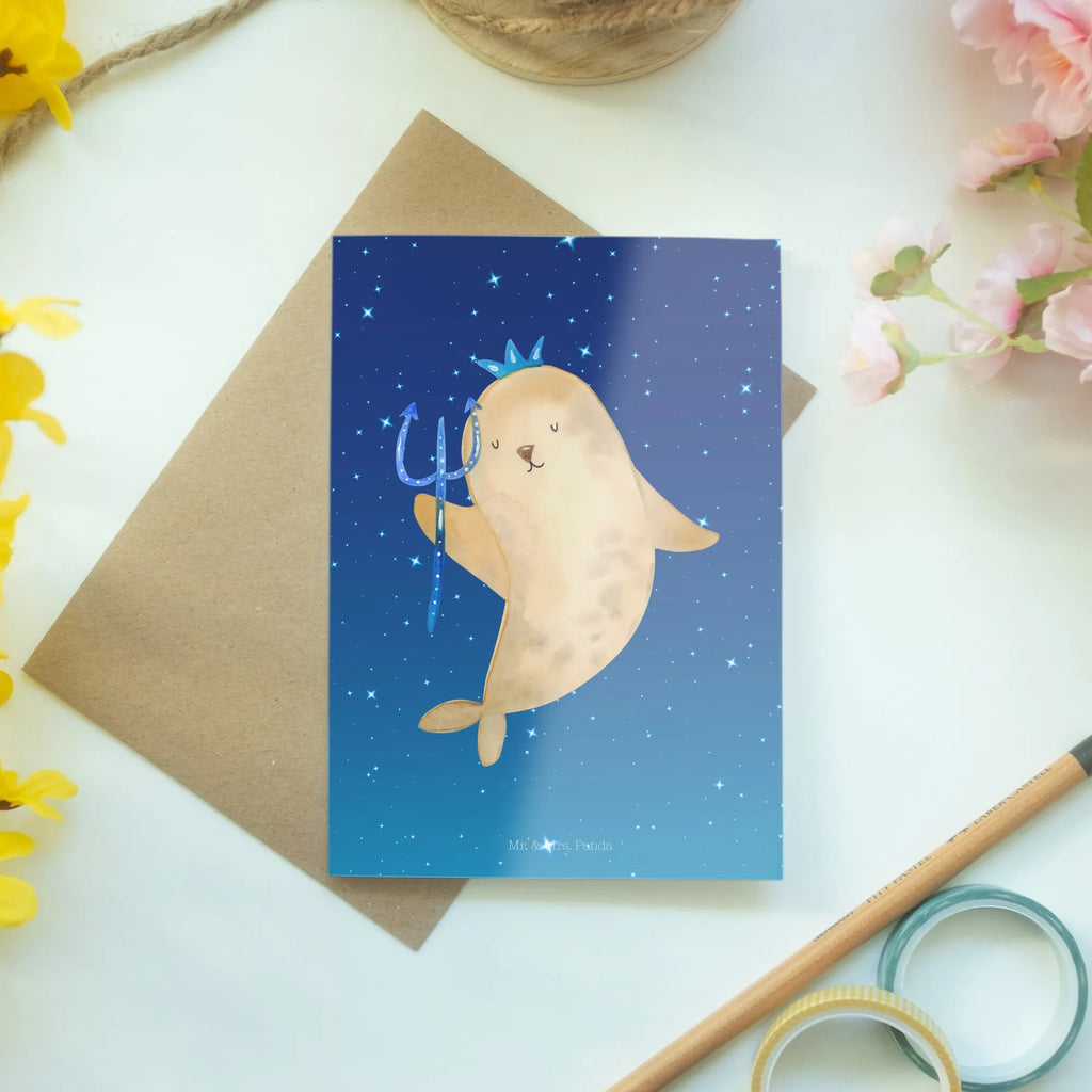 Kartka okolicznościowa znak zodiaku Wodnik Ansichtskarten, Geburtstagskarte, Karte, Einladungskarte, Hochzeitskarte, Glückwunschkarte, Klappkarte, Grußkarte, Tierkreiszeichen, Sternzeichen, Horoskop, Astrologie, Aszendent, Meer Geschenk, Geburtstag Februar, Geschenk Januar, Wassermann Geschenk, Geburtstag Januar, Geschenk Februar, Wassermann Sternzeichen, Nix, Meermann