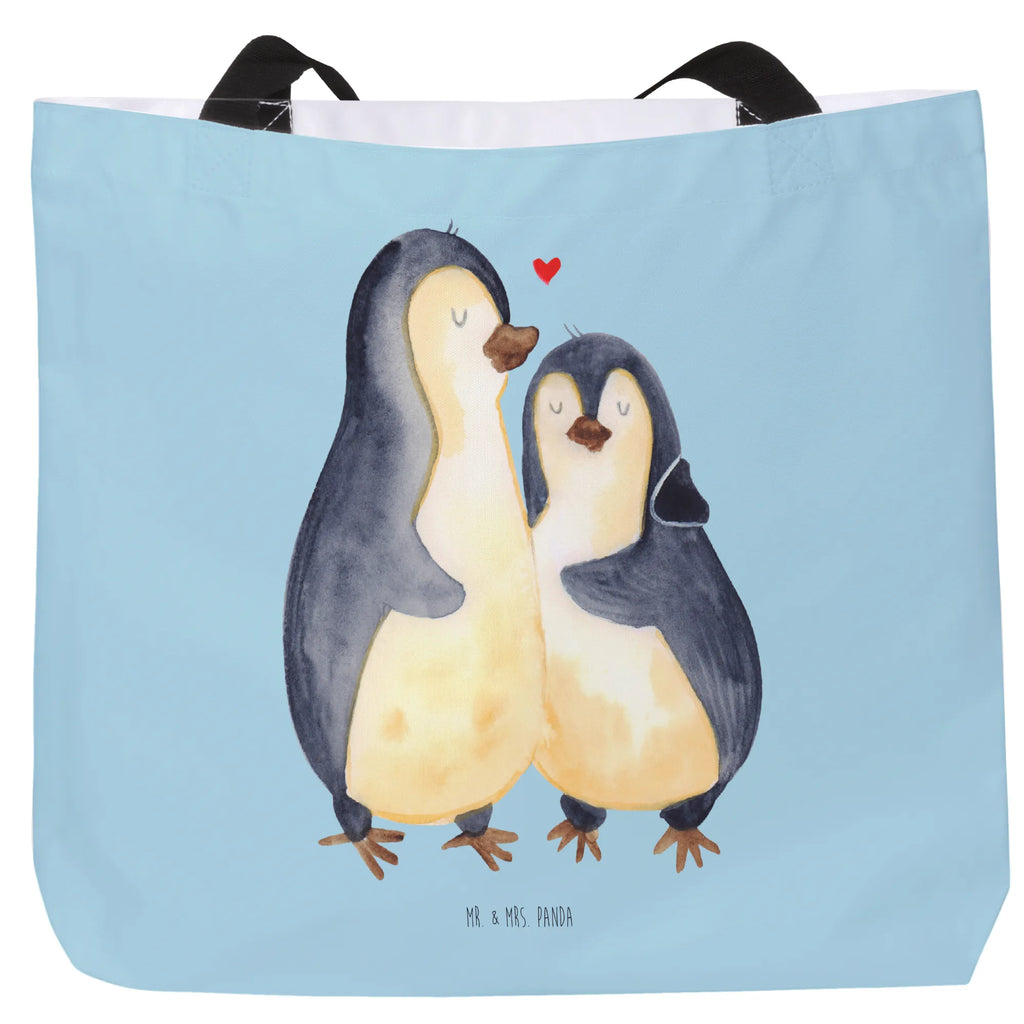 Shopper Pinguin umarmen Freizeittasche, Tragebeutel, Strandtasche, Schultertasche, Shopper, XXL Tasche, Alltagstasche, Stofftasche, Schultasche, Ausflug, XL, Einkaufsbeutel, Einkaufstasche, Tüte, Beutel, Schulbeutel, Pinguin, Liebesbeweis, Hochzeitsgeschenk, Liebesgeschenk, Verlobung, Liebespaar, Jahrestag, Hochzeitstag, Hochzeit, Liebe