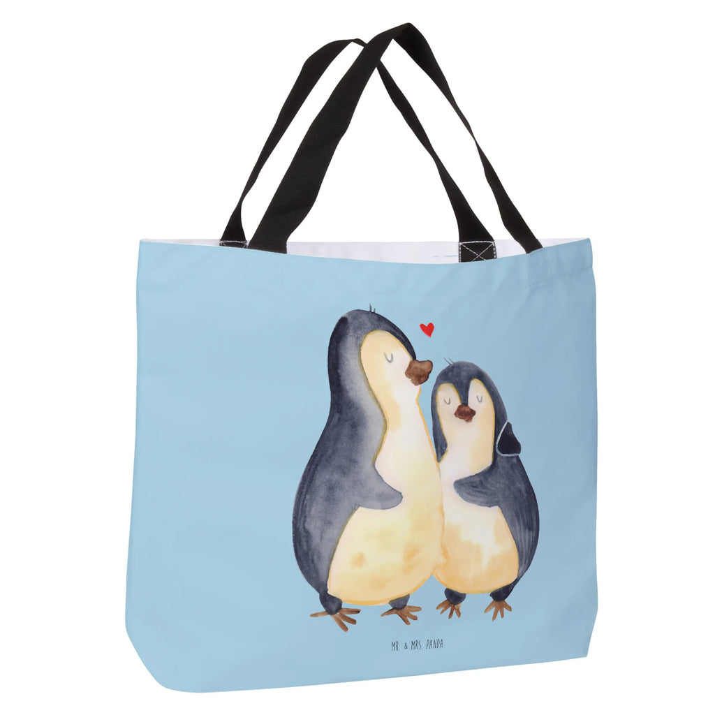 Shopper Pinguin umarmen Freizeittasche, Tragebeutel, Strandtasche, Schultertasche, Shopper, XXL Tasche, Alltagstasche, Stofftasche, Schultasche, Ausflug, XL, Einkaufsbeutel, Einkaufstasche, Tüte, Beutel, Schulbeutel, Pinguin, Liebesbeweis, Hochzeitsgeschenk, Liebesgeschenk, Verlobung, Liebespaar, Jahrestag, Hochzeitstag, Hochzeit, Liebe