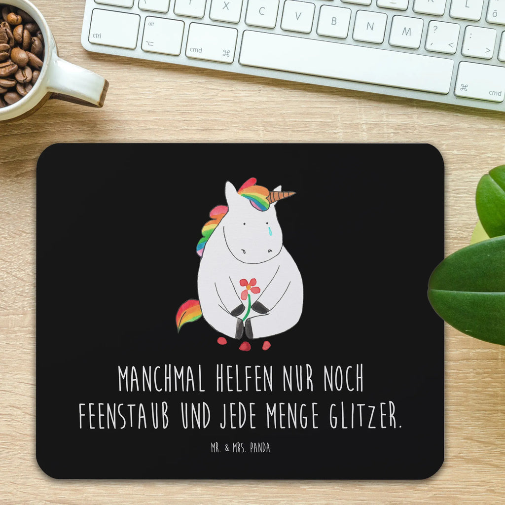 Mouse mat unicorn Sad Büroausstattung, Computer zubehör, Arbeitszimmer, Designer Mauspad, PC Zubehör, Mauspad Büro, Mousepad, Mauspad, Einzigartiges Mauspad, Mausunterlage, Einhorn, Einhörner, Einhorn Deko, Unicorn, Trösten. Freundschaft, Trauer, Glitzer, Blume, Freunde, Liebe, Grußkarte