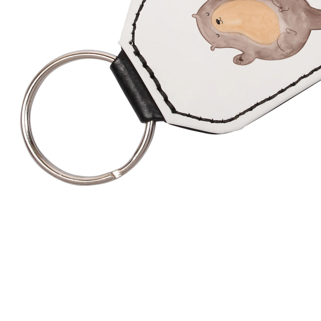 Rectangular key ring otter Embrace pendant, key ring, keychain, bag pendant, lucky charm, otter, marten, sea otter, European otter, water mammal, aquatic animal, baby otter, predator, water, otter gifts, animal lover, gift ideas for animal lovers, animal, mammal, water animal, gifts for people in love, Otter Sea Otter Lake Otter