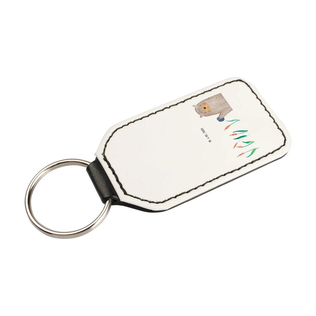 Rectangular key ring otter Stone pendant, keychain, lucky charm, key ring, bag pendant, otter, marten, sea otter, European otter, water mammal, aquatic animal, baby otter, predator, water, otter gifts, animal lover, gift ideas for animal lovers, animal, mammal, water animal, gifts for people in love, Otter Sea Otter Lake Otter