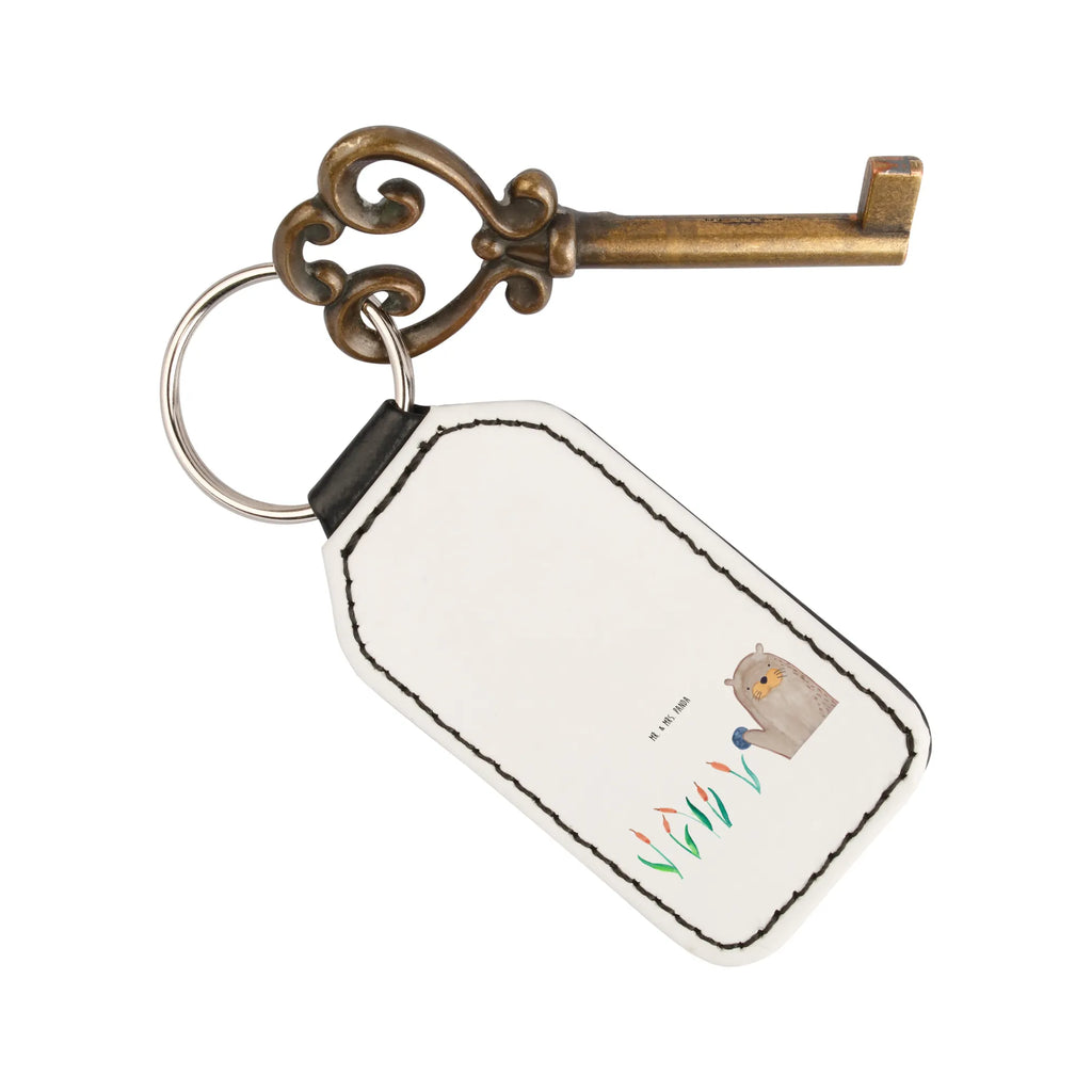 Rectangular key ring otter Stone pendant, keychain, lucky charm, key ring, bag pendant, otter, marten, sea otter, European otter, water mammal, aquatic animal, baby otter, predator, water, otter gifts, animal lover, gift ideas for animal lovers, animal, mammal, water animal, gifts for people in love, Otter Sea Otter Lake Otter