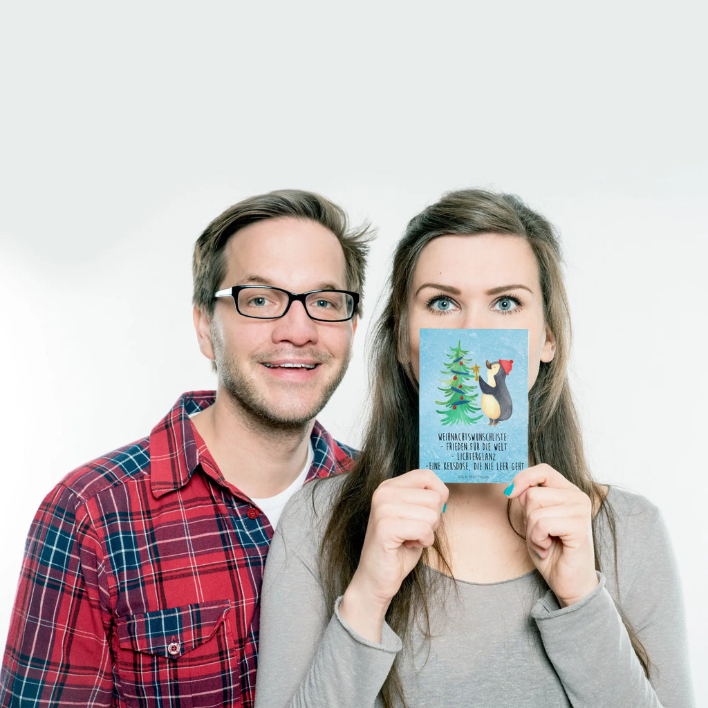 Postcard penguin Christmas tree Geschenkkarte, Grußkarte, Geburtstagskarte, Einladungskarten Geburtstag, Einladung, Einladungskarte, Dankeskarte, Postkarte, Ansichtskarten, Karte, Ansichtskarte, Einladung Geburtstag, Winter, Weihnachten, Weihnachtsdeko, Nikolaus, Advent, Heiligabend, Wintermotiv, Pinguin