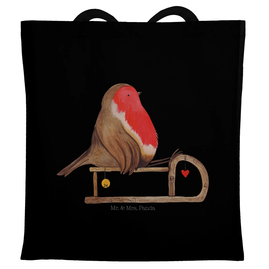 Tragetasche Rotkehlchen Schlitten Shopper, Beuteltasche, Stoffbeutel, Schultertasche, Einkaufstasche, Umhängetasche, Badetasche, Einkaufstüte, Jutebeutel, Tragetasche, Stofftasche, Strandtasche, Tasche, Beutel, Jutetasche, Laptoptasche, Winter, Weihnachten, Weihnachtsdeko, Nikolaus, Advent, Heiligabend, Wintermotiv, Schlitten, Vogel