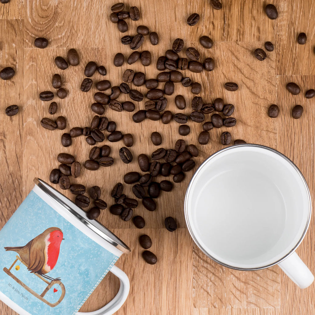 Kempingowy kubek emaliowany rudzik sanki reisetasse, Kaffeebecher, wandertasse, Reisebecher, metallbecher, Tasse Emaille, Tasse, wanderbecher, becher emaille, Campingbecher, Teebecher, Pott, Metalltasse, Kaffeetasse, emaillebecher, Becher, Emaille Becher, Emailletasse, Blechtasse, Trinkbecher, Campingtasse, Teetasse, blechbecher, Emaille Tasse, Weihnachten, Advent, Winter, Heiligabend, Nikolaus, Wintermotiv, Weihnachtsdeko, Vogel, Schlitten