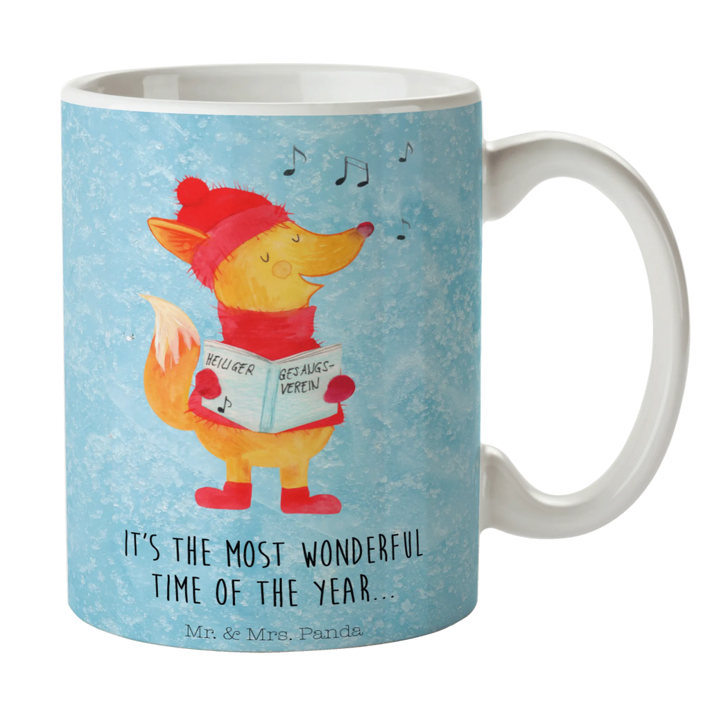 Kubek lis Śpiewak Tasse mit Zitaten, Bürotasse, Keramiktasse, Kaffeetasse, Teetasse, Tasse, Porzellantasse, Geschenktasse, Tasse mit Motiven, Winter, Weihnachten, Weihnachtsdeko, Nikolaus, Advent, Heiligabend, Wintermotiv, Singen, Sänger, Füchse, Fuchs, Geschenk Sänger, Weihnachtslieder
