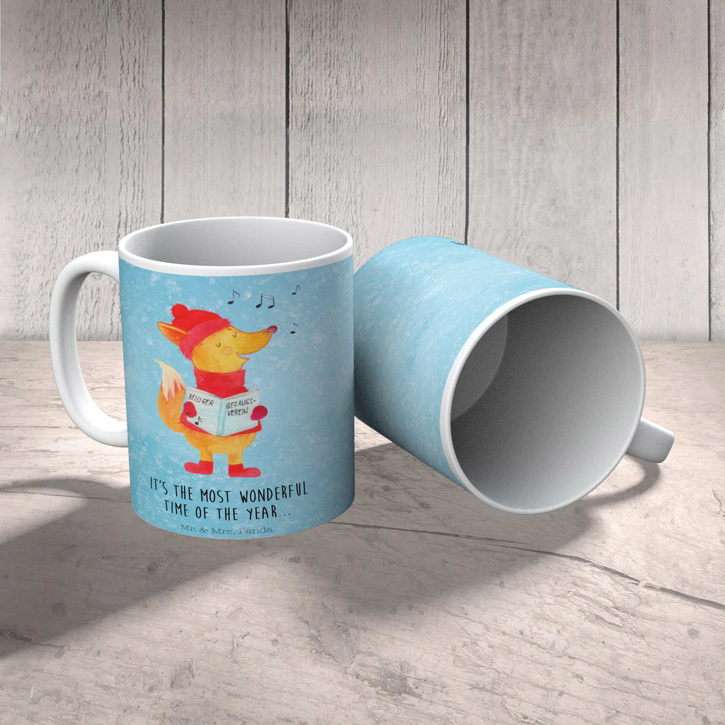 Kubek lis Śpiewak Tasse mit Zitaten, Bürotasse, Keramiktasse, Kaffeetasse, Teetasse, Tasse, Porzellantasse, Geschenktasse, Tasse mit Motiven, Winter, Weihnachten, Weihnachtsdeko, Nikolaus, Advent, Heiligabend, Wintermotiv, Singen, Sänger, Füchse, Fuchs, Geschenk Sänger, Weihnachtslieder