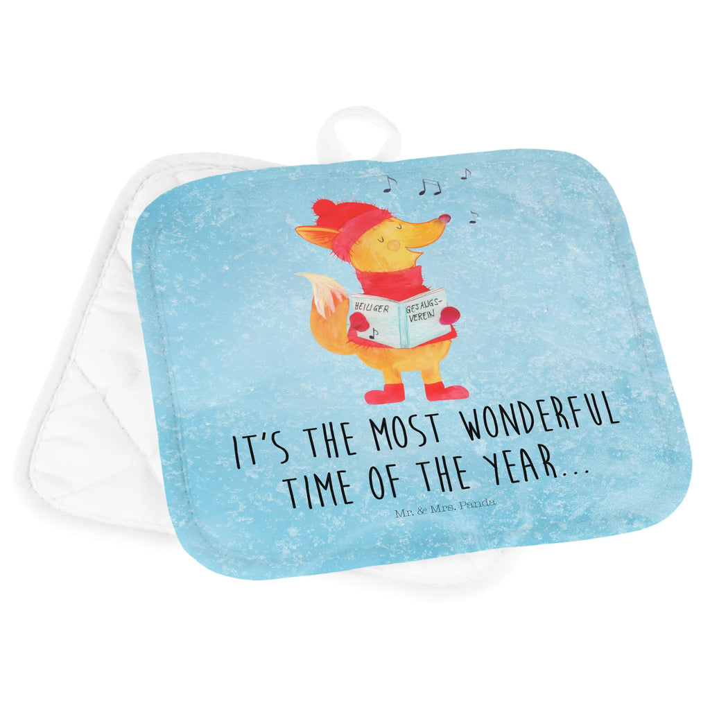 2-elementowy zestaw podkładek pod garnki lis Śpiewak Topflappen 2er Set, Topflappenset, topfhalter, Topfuntersetzer, Topflappen, Topflappen Set, Topfhandschuhe, 2er Set Topflappen, Wintermotiv, Winter, Weihnachtsdeko, Weihnachten, Nikolaus, Advent, Heiligabend, Geschenk Sänger, Fuchs, Singen, Füchse, Sänger, Weihnachtslieder